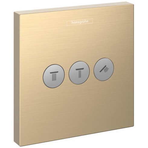 Fertigmontageset SHOWERSELECT für UP-Ventil mit 3 Verbrauchern in Brushed Bronze